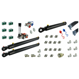 Pilna hidraulika Tur C-360 krautuvui, skirstytuvas + du kėlimo cilindrai ir vienas kaušo cilindras + žarnos + komponentai