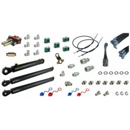 Pilna hidraulika Tur C-330 krautuvui, skirstytuvas + valdymo svirtis su trosais + du kėlimo cilindrai ir vienas kaušui + žarnos 