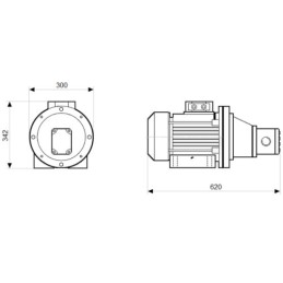 Dešinės pusės krumpliaratis hidraulinis siurblys 15L + 3 fazių elektros variklis IE3 400V 7.5kW 24MPa