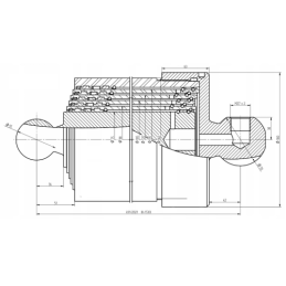 Teleskopinis hidraulinis cilindras priekabai, eiga: 1530 mm + suvirinimo lizdas