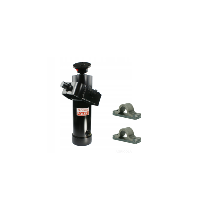 Teleskopinis hidraulinis cilindras priekabai, eiga: 1700 mm, komplektuojamas su atrama, suvirinimo antgaliu ir kaiščio tvirtinim