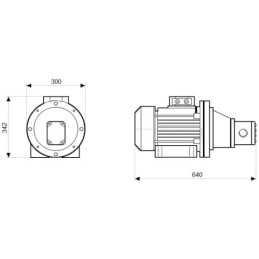 Dešinės pusės krumpliaratis hidraulinis siurblys 33L + 3 fazių elektros variklis IE3 400V 7,5kW 13MPa