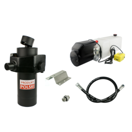 Savivarčio priekabos hidraulika. Vertimo komplektas: 24 V maitinimo šaltinis + atraminė pavara, 1200 eigų, keliamoji galia iki 1