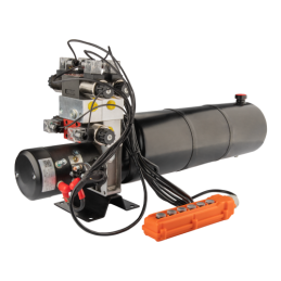 Pilnai sukomplektuotas mobilus hidraulinis agregatas 24V 2,2kW 2,5cm3 14L su trimis solenoidiniais vožtuvais