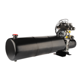 Pilnai sukomplektuotas mobilus hidraulinis agregatas 24V 2,2kW 2,5cm3 14L su trimis solenoidiniais vožtuvais