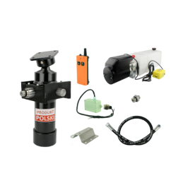 Savivarčio priekabos hidraulika. Vertimo komplektas: 24 V maitinimo šaltinis su belaidžiu valdymu + 700 eigų pavara, keliamoji g