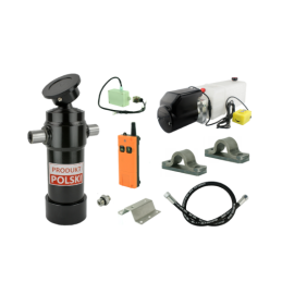 Savivarčio priekabos hidraulika. Vertimo komplektas: 24 V maitinimo šaltinis su belaidžiu valdymu + 910 eigų pavara, keliamoji g