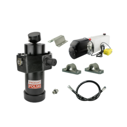 Savivarčio priekabos hidraulika. Vertimo komplektas: 24 V maitinimo šaltinis + 1237 eigų pavara, keliamoji galia iki 8 tonų.