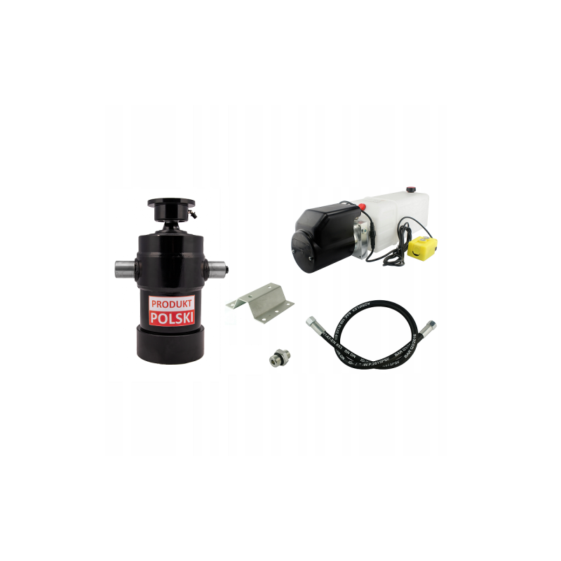 Savivarčio priekabos hidraulika. Vertimo komplektas: 12 V maitinimo šaltinis + 1000 eigų pavara, keliamoji galia iki 12 tonų.