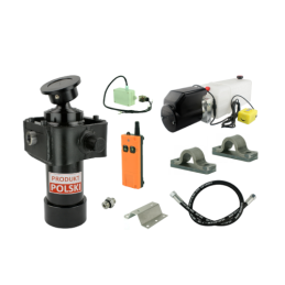 Savivarčio priekabos hidraulika. Vertimo komplektas: 12 V maitinimo šaltinis su belaidžiu valdymu + 910 eigų pavara, keliamoji g