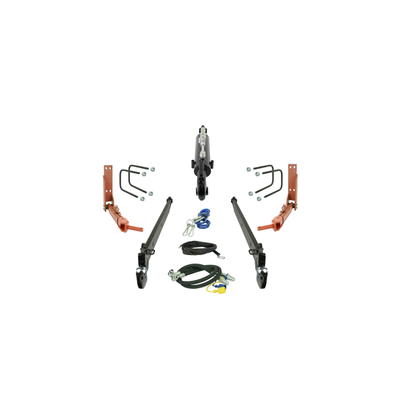 C-385 trijų taškų kablio komplektas CBM kat. 2 šoniniai strypai, ilgis 950, storis 30 + trumpo siekio teleskopai + hidraulinė ce