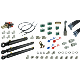 Pilna hidraulika Tur C-330 krautuvui, skirstytuvas + valdymo svirtis su trosais + du kėlimo cilindrai ir vienas kaušui + žarnos 