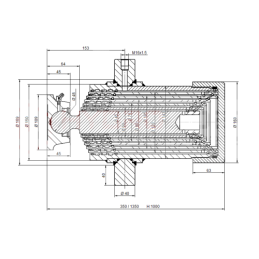 Savivarčio priekabos hidraulika. Vertimo komplektas: 12 V maitinimo šaltinis + atraminė pavara, 1000 eigų, keliamoji galia iki 1