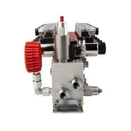 6 sekcijų 12 V hidraulinis skirstytuvo blokas, tipas Cetop 3 NG6, su proporciniu srauto reguliatoriumi, komplektuojamas su manom