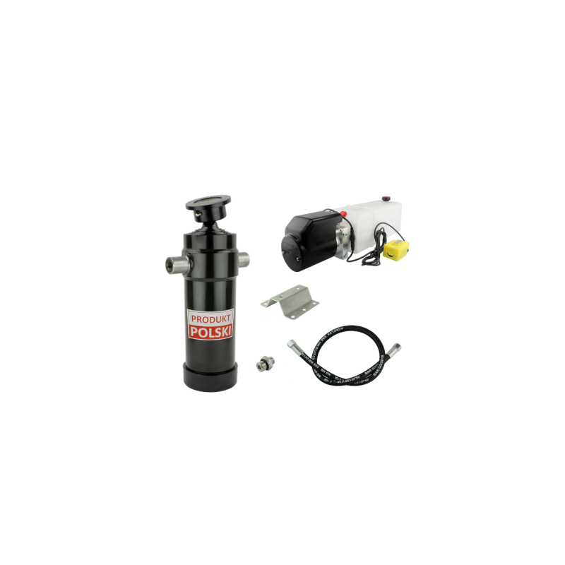 Savivarčio priekabos hidraulika. Vertimo komplektas: 24 V maitinimo šaltinis + 1432 eigų pavara, keliamoji galia iki 12 tonų.