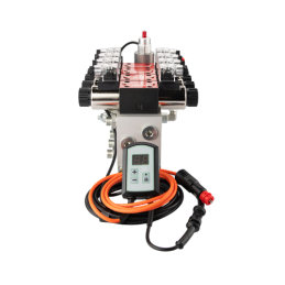 4 sekcijų 12 V hidraulinis skirstytuvo blokas, tipas Cetop 3 NG6, su proporcinio srauto reguliatoriumi, komplektuojamas su ARPWM