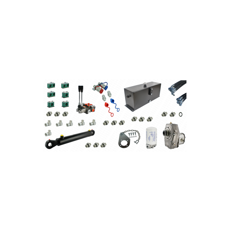 Pilna hidraulika Tur Zetor 5211 - 7211 krautuvui, skirstytuvas + pavara su siurbliu + bakas + filtras + kaušo cilindras + žarnos