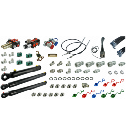 Pilna hidraulika Tur C-330 krautuvui, skirstytuvas + valdymo svirtis su trosais + solenoidinis vožtuvas + du kėlimo cilindrai ir