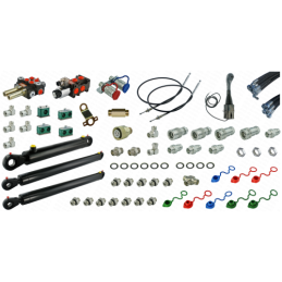 Pilna hidraulika Tur Zetor 5211 - 7211 krautuvui, skirstytuvas + vairasvirtė su trosais + solenoidinis vožtuvas + du kėlimo cili