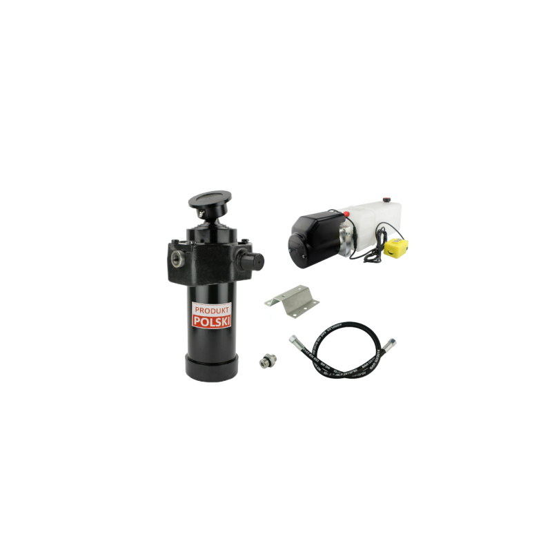 Savivarčio priekabos hidraulika. Vertimo komplektas: 12 V maitinimo šaltinis + 1432 eigų pavara, keliamoji galia iki 12 tonų.