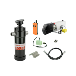 Savivarčio priekabos hidraulika. Vertimo komplektas: 24 V maitinimo šaltinis su belaidžiu valdymu + 1432 eigų pavara, keliamoji 