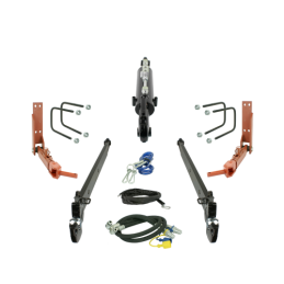 C-385 trijų taškų kablio komplektas CBM kat. 3 šoniniai strypai, ilgis 950, storis 30 + ilgo siekio teleskopai + hidraulinė cent