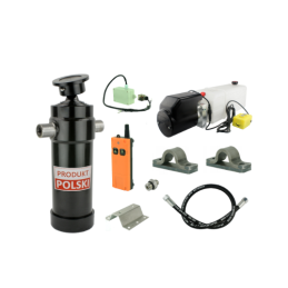 Savivarčio priekabos hidraulika. Vertimo komplektas: 24 V maitinimo šaltinis su belaidžiu valdymu + 1432 eigų pavara, keliamoji 