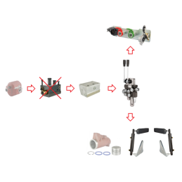 Hidrauliniai C-360 2 sek. skirstytuvo adapterio pakėlimo pagalbiniai cilindrai