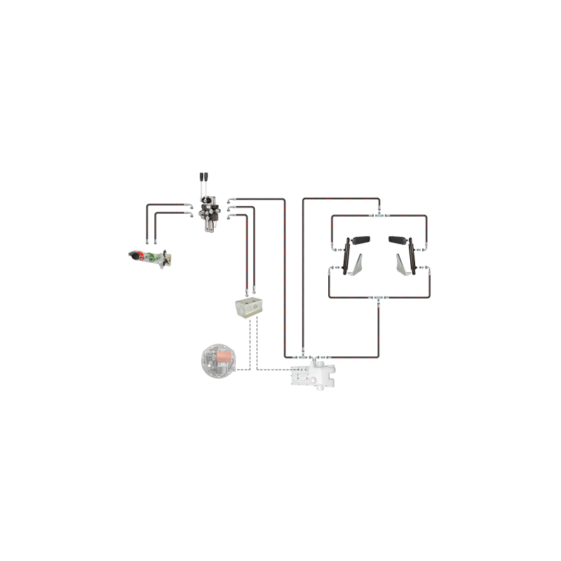 Hidrauliniai C-360 2 sek. skirstytuvo adapterio pakėlimo pagalbiniai cilindrai
