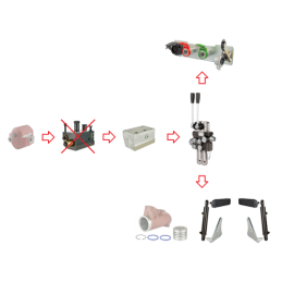 Hidrauliniai C-360 2 sek. skirstytuvo adapterio pakėlimo pagalbiniai cilindrai
