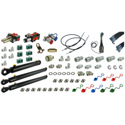 Pilna hidraulika Tur Zetor 5211 - 7211 krautuvui, skirstytuvas + vairasvirtė su trosais + solenoidinis vožtuvas + du cilindrai k