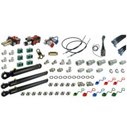 Pilna hidraulika Tur C-360 krautuvui, skirstytuvas + valdymo svirtis su trosais + solenoidinis vožtuvas + du kėlimo cilindrai ir