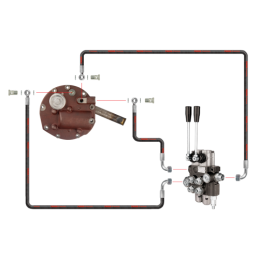 Novatoriška „Zetor 5211 7211“ hidraulinė sistema. Dviejų sekcijų hidraulinis skirstytuvas, pilnas siurblio dangtis su išorinio s