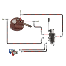 Novatoriška „Zetor 5211 7211“ hidraulinė sistema. 1 sekcijos hidraulinis skirstytuvas, pilnas siurblio dangtis su išorinio skirs