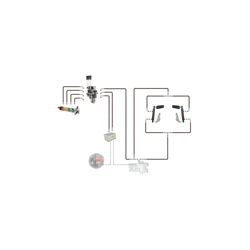 Hidrauliniai C-360 3 sek. skirstytuvo adapterio pakėlimo pagalbiniai cilindrai