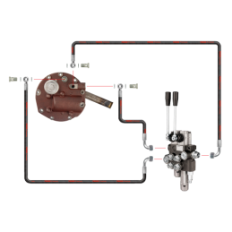 Novatoriška „Zetor 5211 7211“ hidraulinė sistema. Dviejų sekcijų hidraulinis skirstytuvas su plūduriuojančia sekcija, pilnas siu
