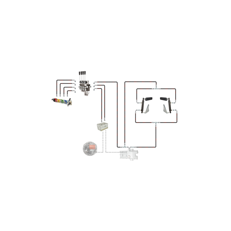 Hidrauliniai C-360 4 sek. skirstytuvo adapterio pakėlimo pagalbiniai cilindrai