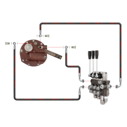 Novatoriška „Zetor 5211 7211“ hidraulinė sistema. 3 sekcijų hidraulinis skirstytuvas su plūduriuojančia sekcija, pilnas siurblio