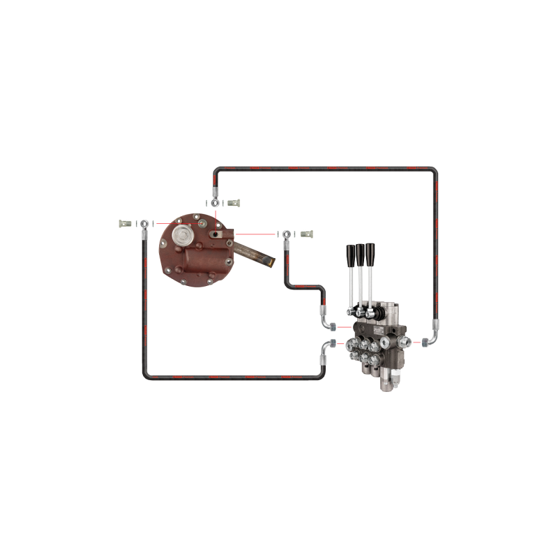 Novatoriška „Zetor 5211 7211“ hidraulinė sistema. 3 sekcijų hidraulinis skirstytuvas su plūduriuojančia sekcija, pilnas siurblio