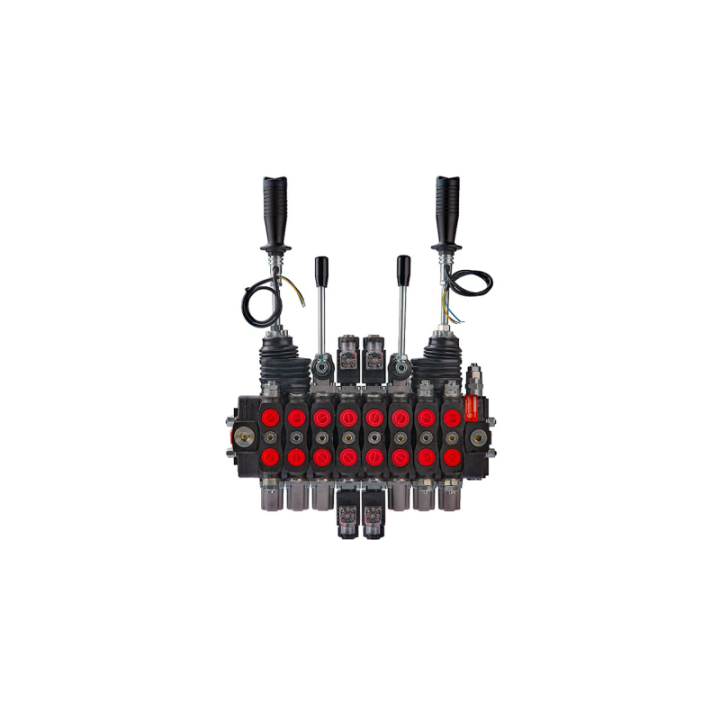 8 sekcijų hidraulinis skirstytuvas miško mašinoms SD8 J2P.DCCDJ2P - ZAW: 1,2,8