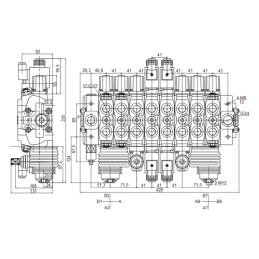 8 sekcijų hidraulinis skirstytuvas miško mašinoms SD8 J2P.DCCDJ2P - ZAW: 1,2,8