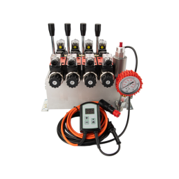 4 sekcijų 12 V hidraulinis skirstytuvo blokas, tipas Cetop 3 NG6, su proporcinio srauto reguliatoriumi, komplektuojamas su ARPWM