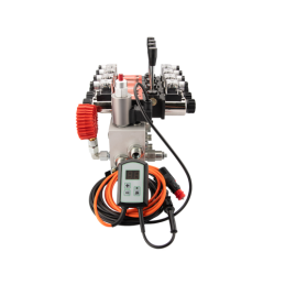 4 sekcijų 12 V hidraulinis skirstytuvo blokas, tipas Cetop 3 NG6, su proporcinio srauto reguliatoriumi, komplektuojamas su ARPWM