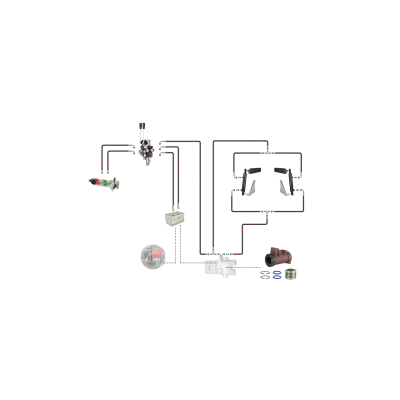 Hidraulikos C-360 2 sek. skirstytuvo adapterio pavaros ir kėlimo cilindras