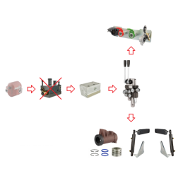 Hidraulikos C-360 2 sek. skirstytuvo adapterio pavaros ir kėlimo cilindras