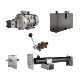 Malkų skaldytuvo hidraulika. Skaldymo galia: 5 tonos. Skaldymo ciklo laikas: 18–21 sekundė. Pavara, siurblys, variklis, 45 litrų