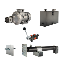 Malkų skaldytuvo hidraulika: skaldymo galia: 5 tonos, skaldymo ciklo laikas: 11–14 sekundžių. Pavara, siurblys, variklis, 45 lit