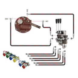 Novatoriška „Zetor 5211 7211“ hidraulinė sistema. 3 sekcijų hidraulinis skirstytuvas su plūduriuojančia sekcija, pilnas siurblio