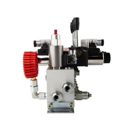 6 sekcijų 12 V hidraulinis skirstytuvo blokas, tipas Cetop 3 NG6, su proporciniu srauto reguliatoriumi, komplektuojamas su manom