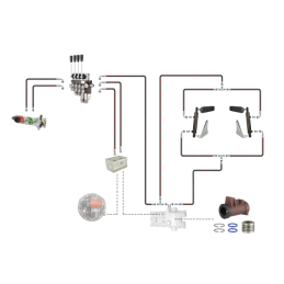 Hidraulikos C-360 4 sek. skirstytuvo adapterio pavaros ir kėlimo cilindras